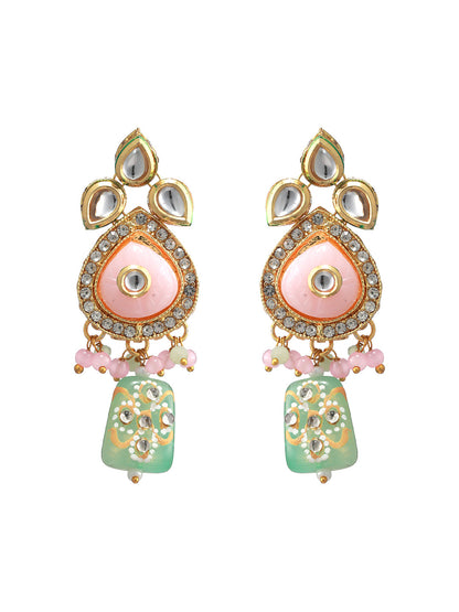 Multicolor Pastel-Toned Kundan Gold-Plated Choker Jewellery Set