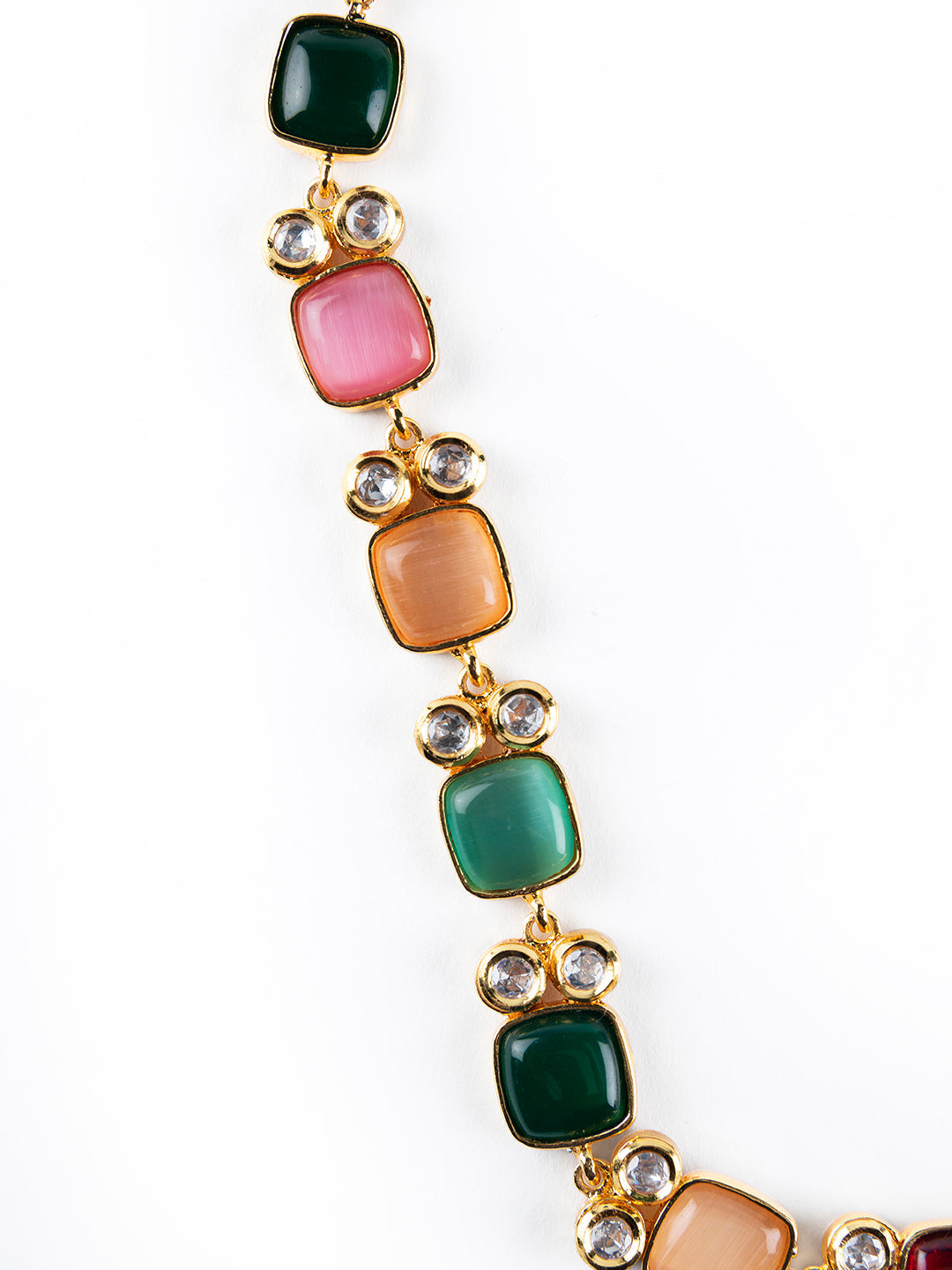 Priyaasi Geometric Multicolor Stone Studded Gold-Plated Jewellery Set