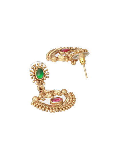 Priyaasi Multicolor Stone Ganesha Laxmi Coin Gold-Plated Jewellery Set