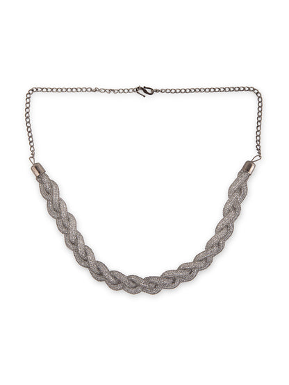 Priyaasi Silver Plated Meshed Jewellery Set