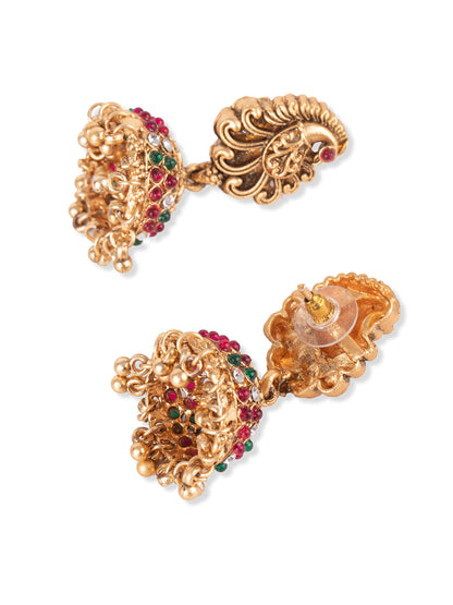 Priyaasi Gold Plated Goddess Laxmi Temple Choker Set