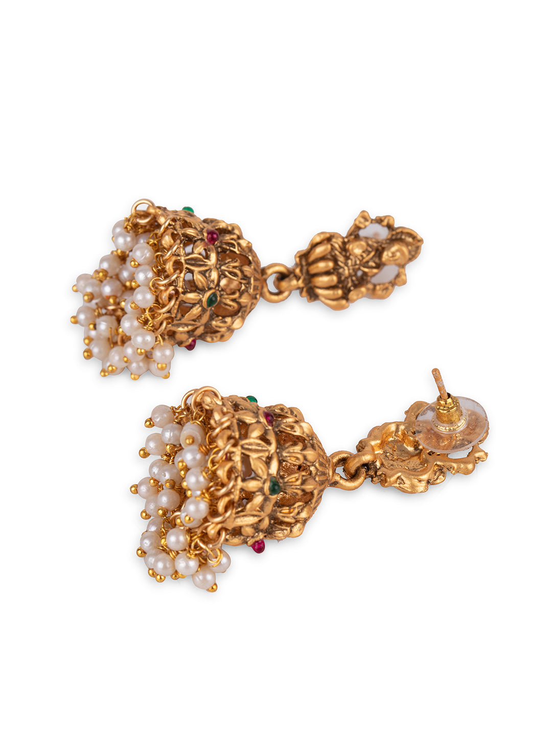 Priyaasi Goddess Laxmi Gold Plated Real Kemp Jewellery Set