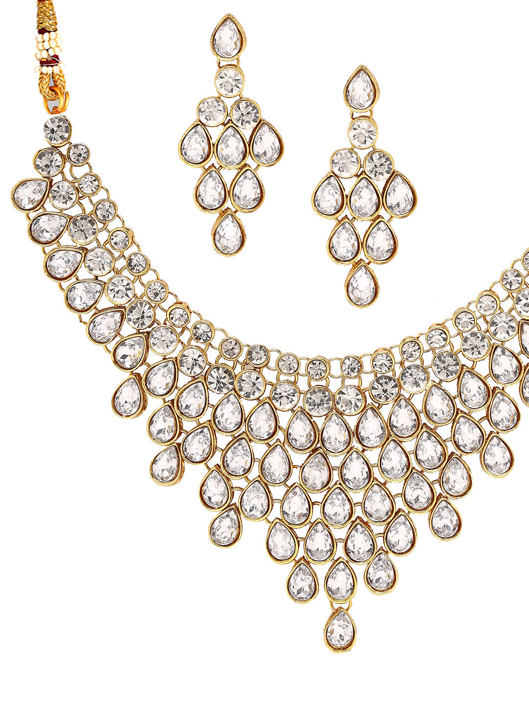 Priyaasi Graceful Grandeur Kundan Necklace Set and Maangtika Ensemble