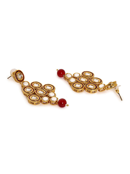 Priyaasi Crimson Elegance with Kundans and Ruby Stones in Exquisite Jewelry Set