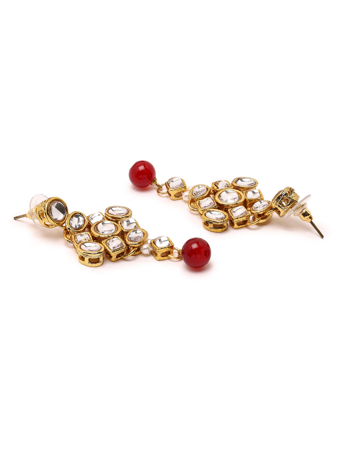 Priyaasi Regal Radiance Kundan and Ruby Jewellery Set with Maangtika