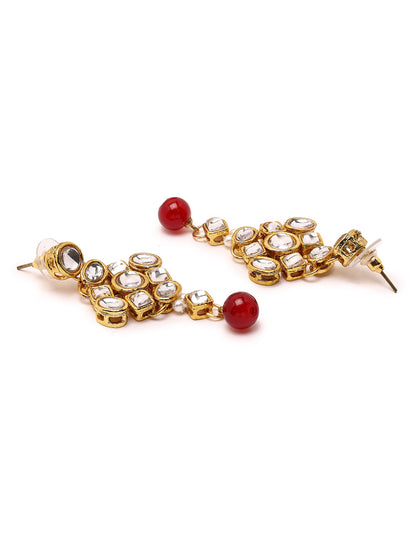 Priyaasi Regal Radiance Kundan and Ruby Jewellery Set with Maangtika