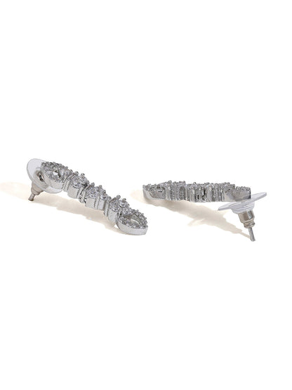 Priyaasi Dashing Silver-Plated American Diamond Jewelry Set