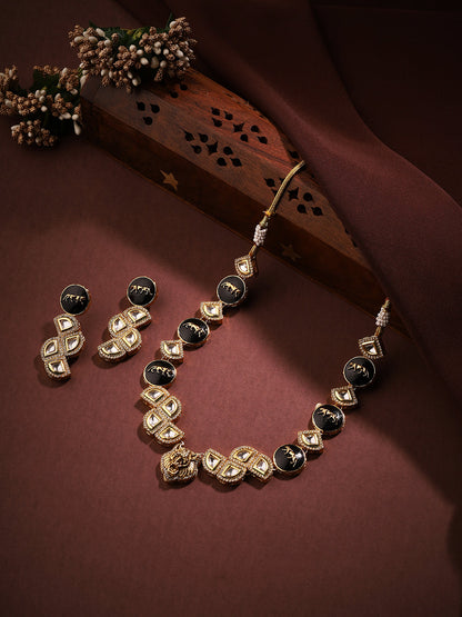 Priyaasi Majestic Mane Kundan Lion Face Jewellery Set