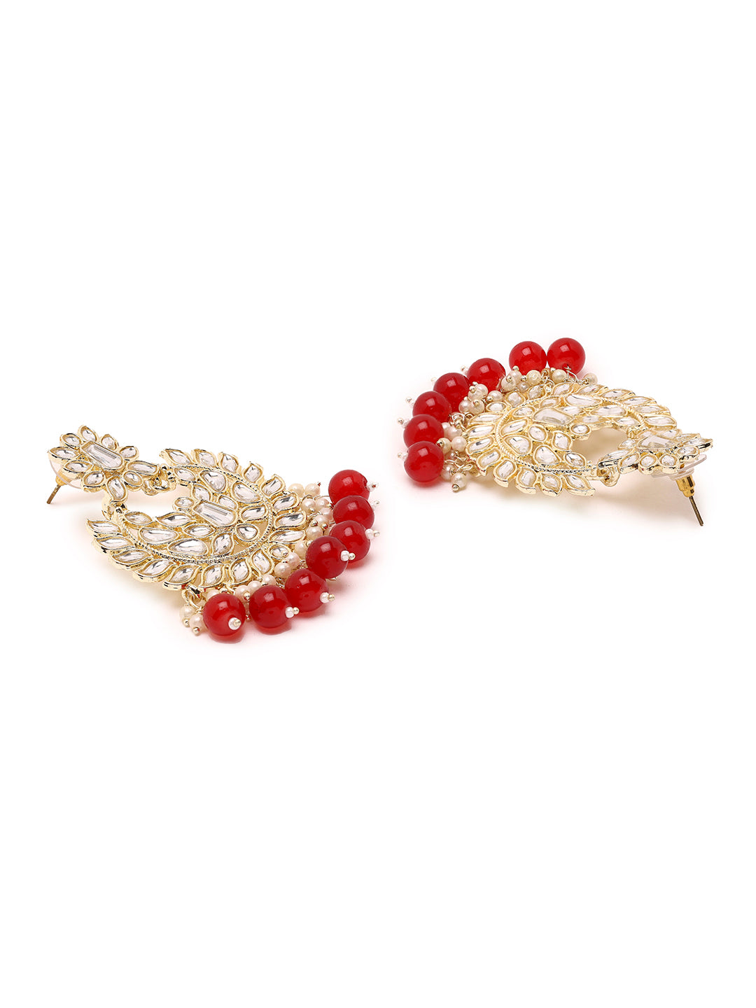 Priyaasi Ethereal Choker Set Adorned with Kundan and Rubies, Paired with Chandbali Beauty