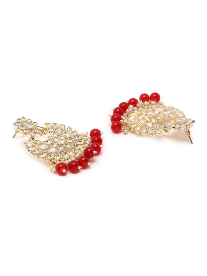 Priyaasi Ethereal Choker Set Adorned with Kundan and Rubies, Paired with Chandbali Beauty
