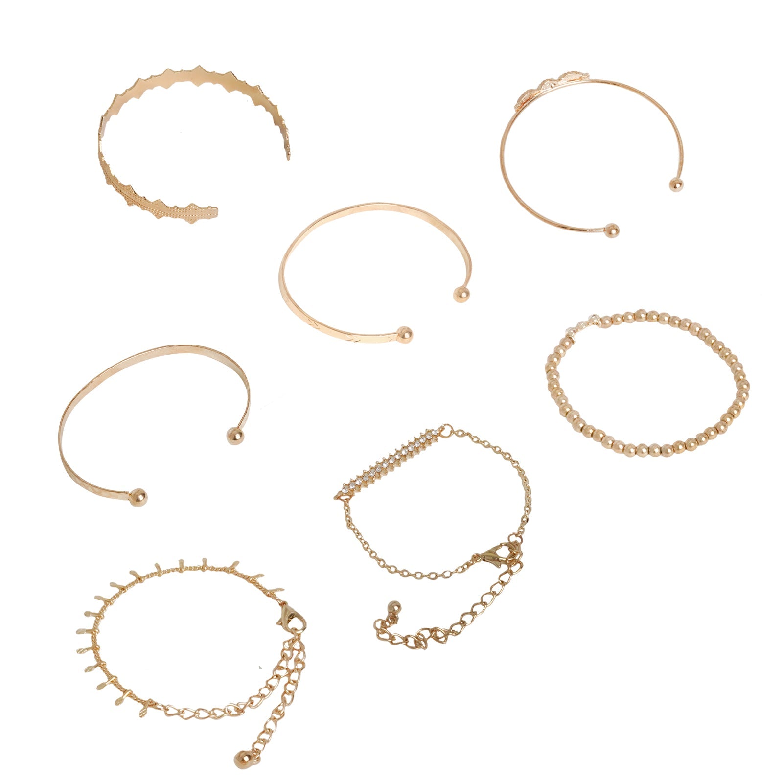 Gold Blaze Set of 7 Bracelets