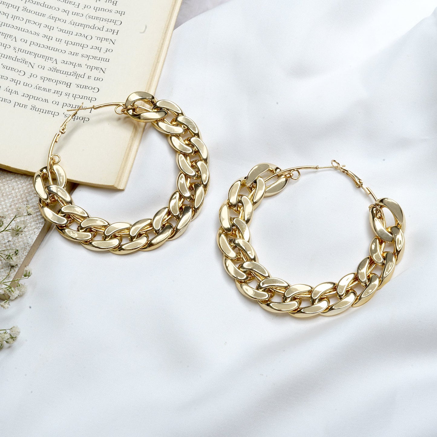 Retro Gold Chain Hoops