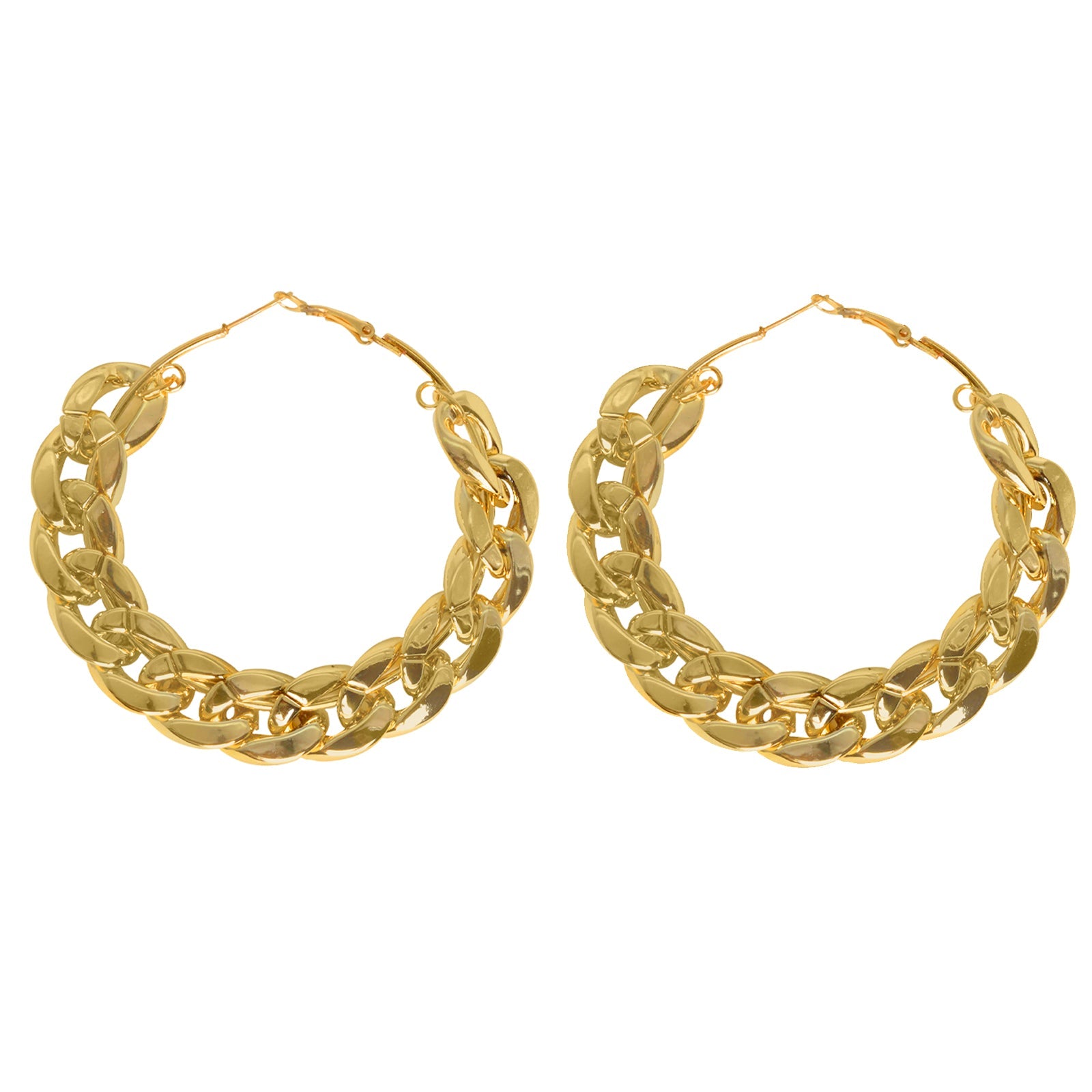 Retro Gold Chain Hoops