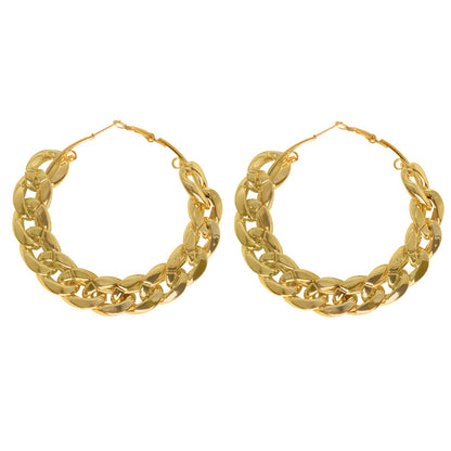 Retro Gold Chain Hoops