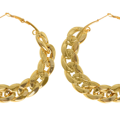 Retro Gold Chain Hoops