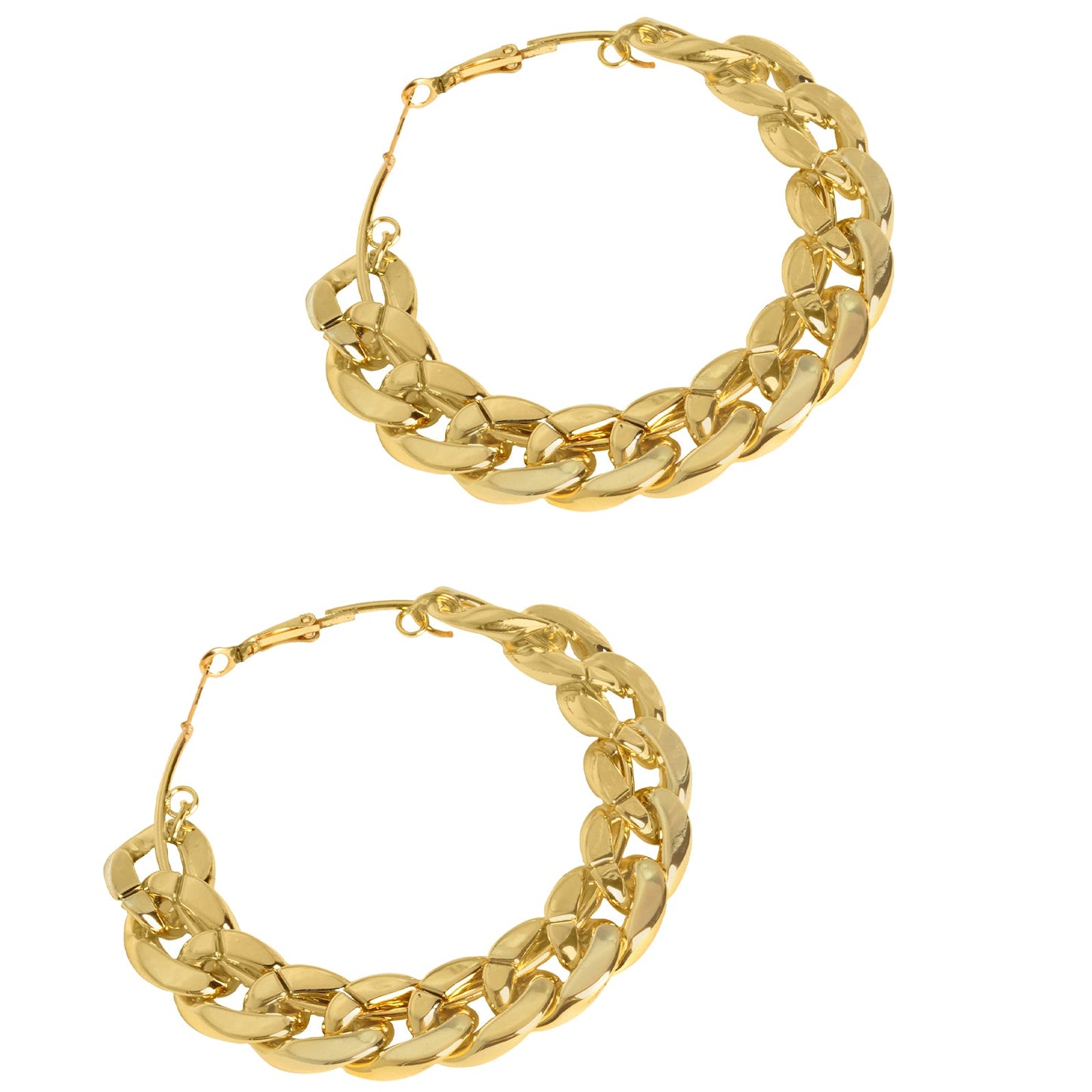 Retro Gold Chain Hoops