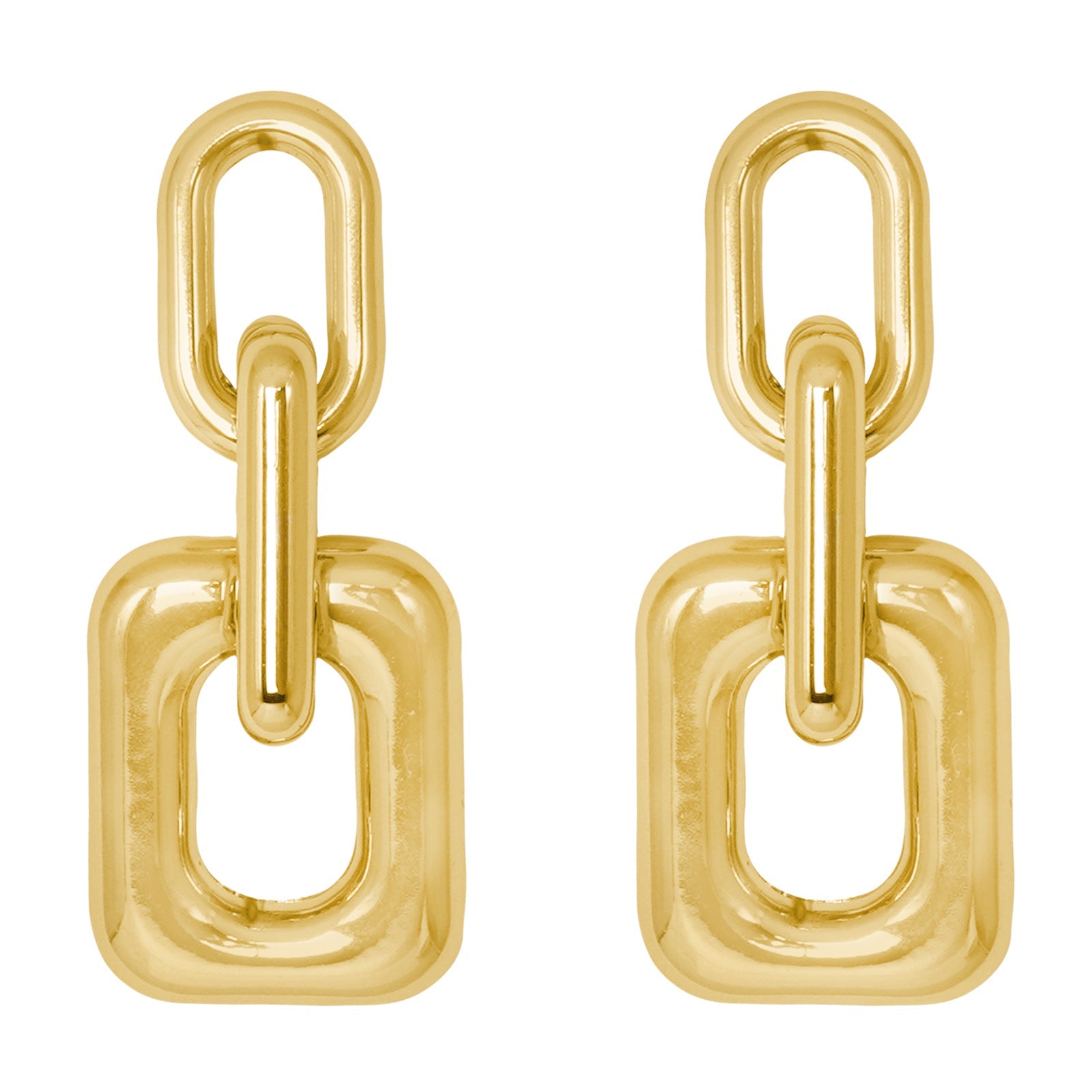 Misa Link Detail Gold Earrings