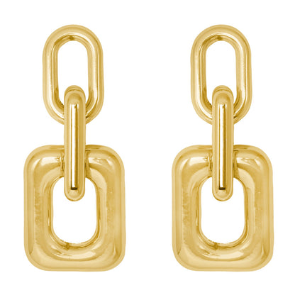 Misa Link Detail Gold Earrings