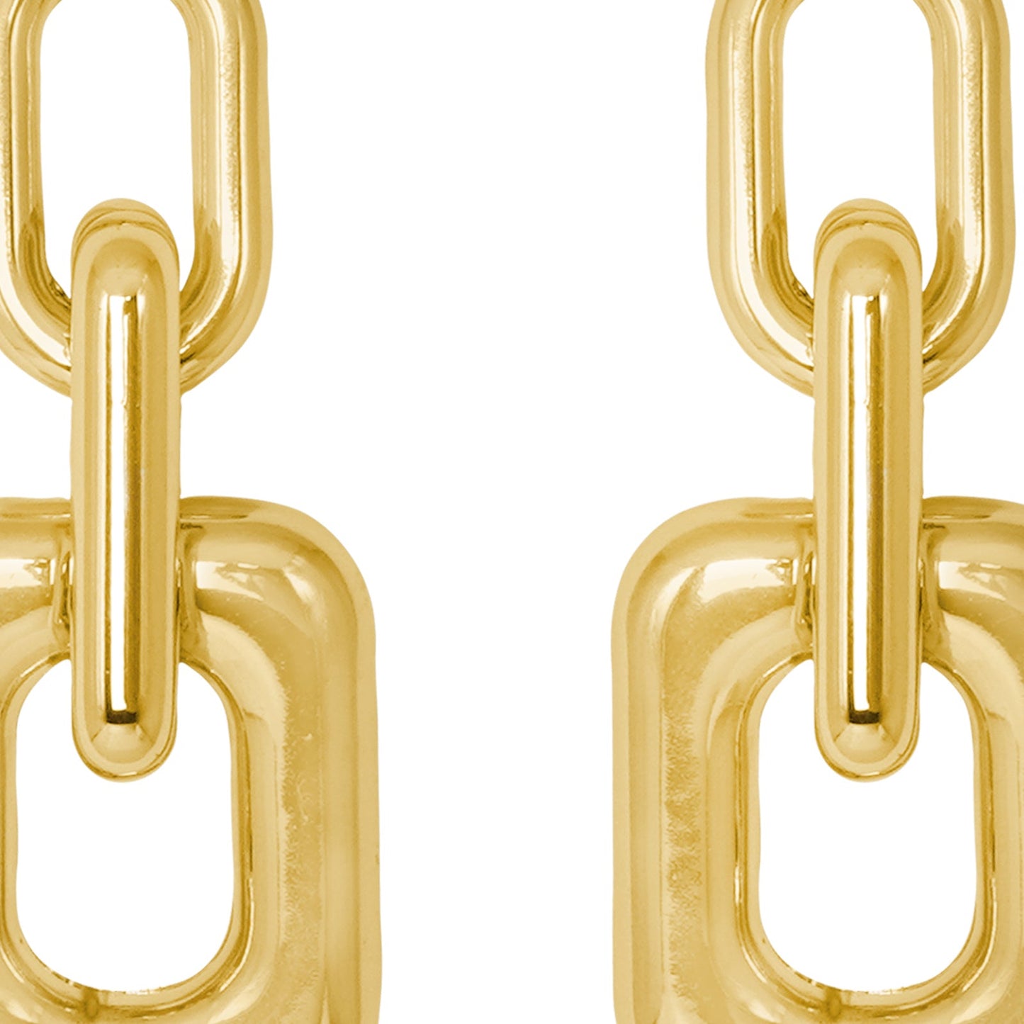 Misa Link Detail Gold Earrings