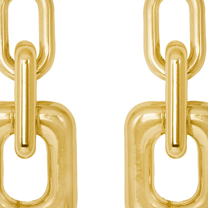 Misa Link Detail Gold Earrings