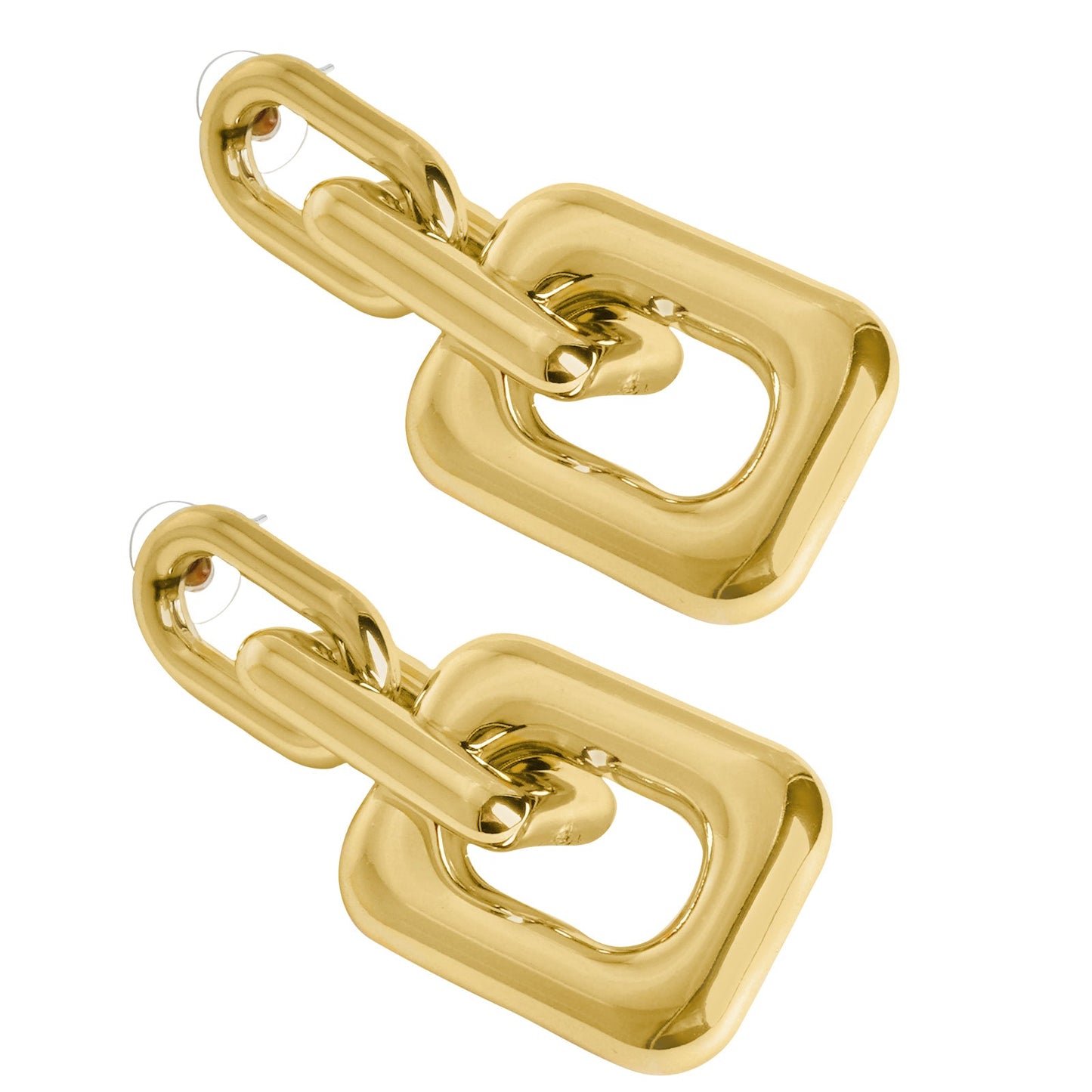 Misa Link Detail Gold Earrings