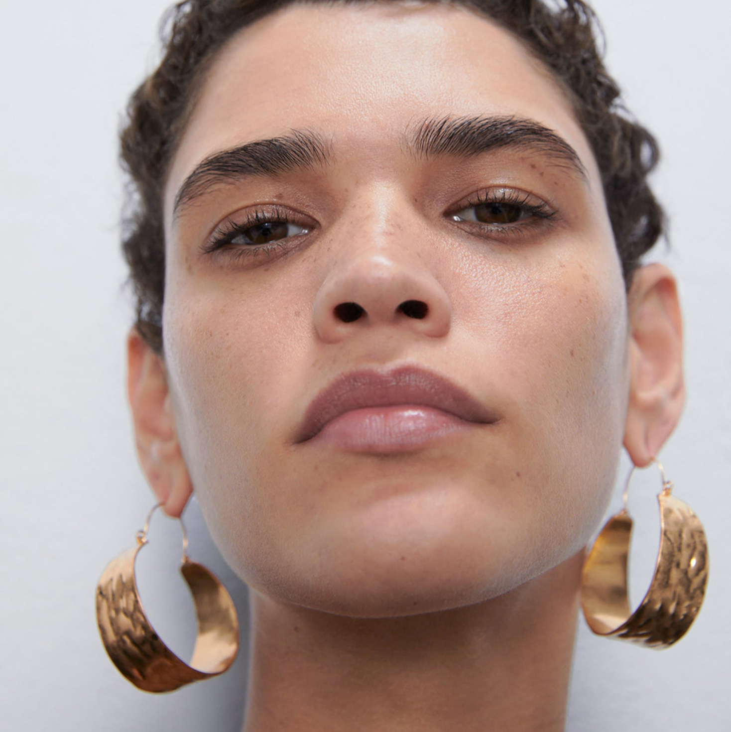 Hammered Gold Bold Hoops