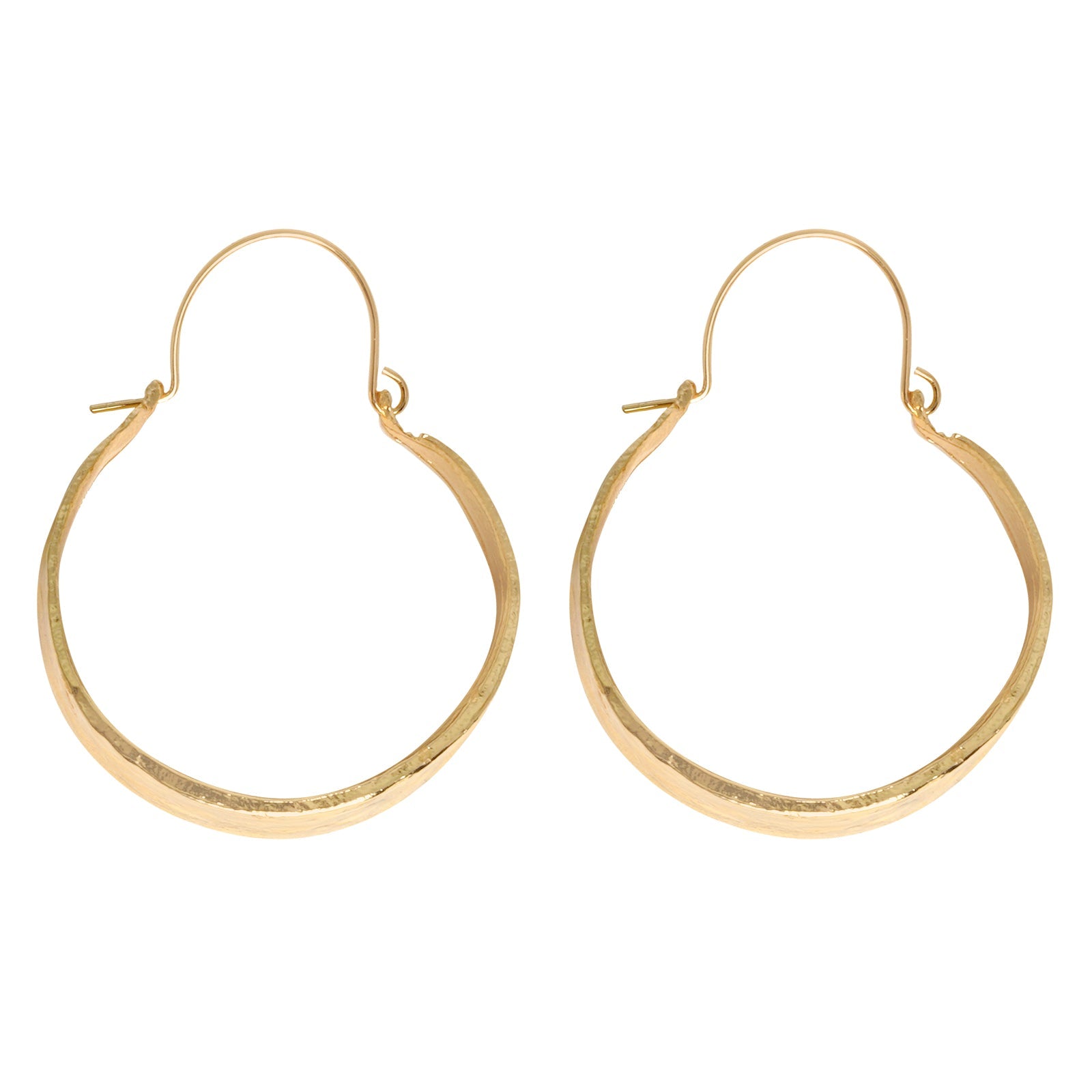 Hammered Gold Bold Hoops