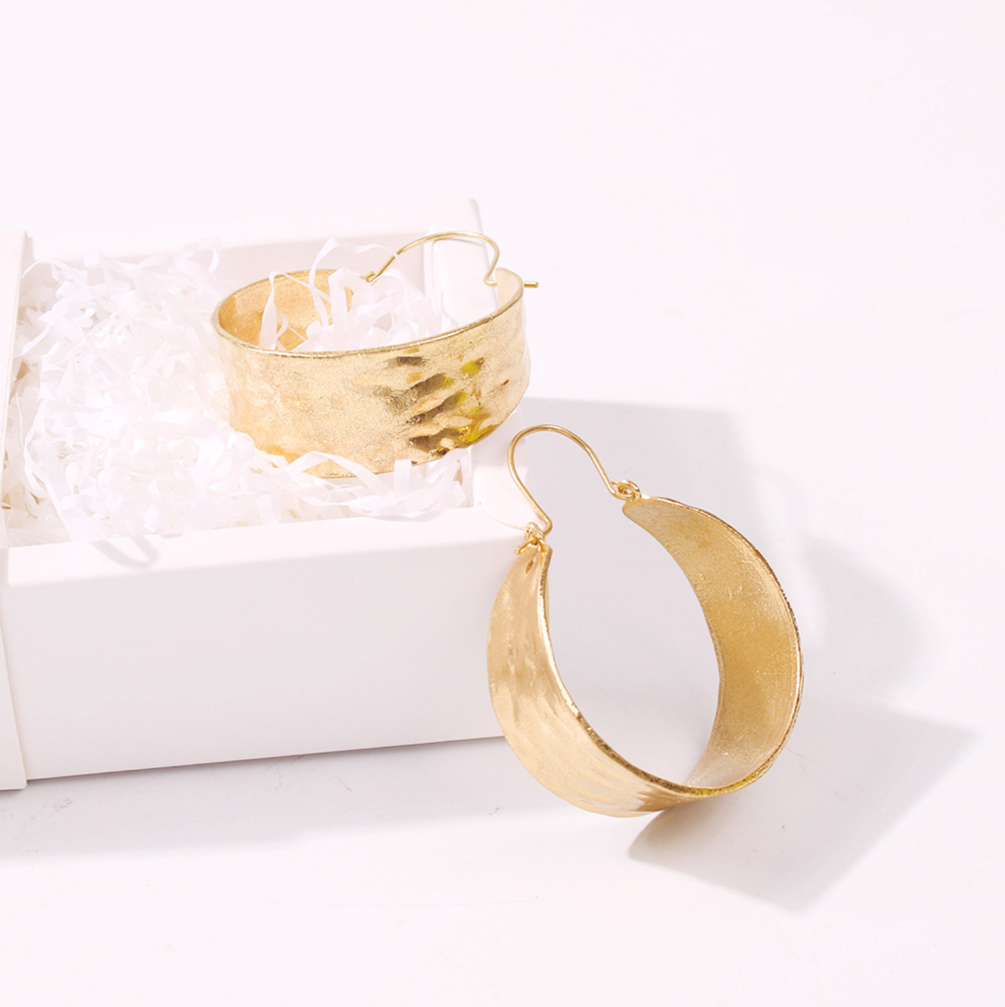 Hammered Gold Bold Hoops