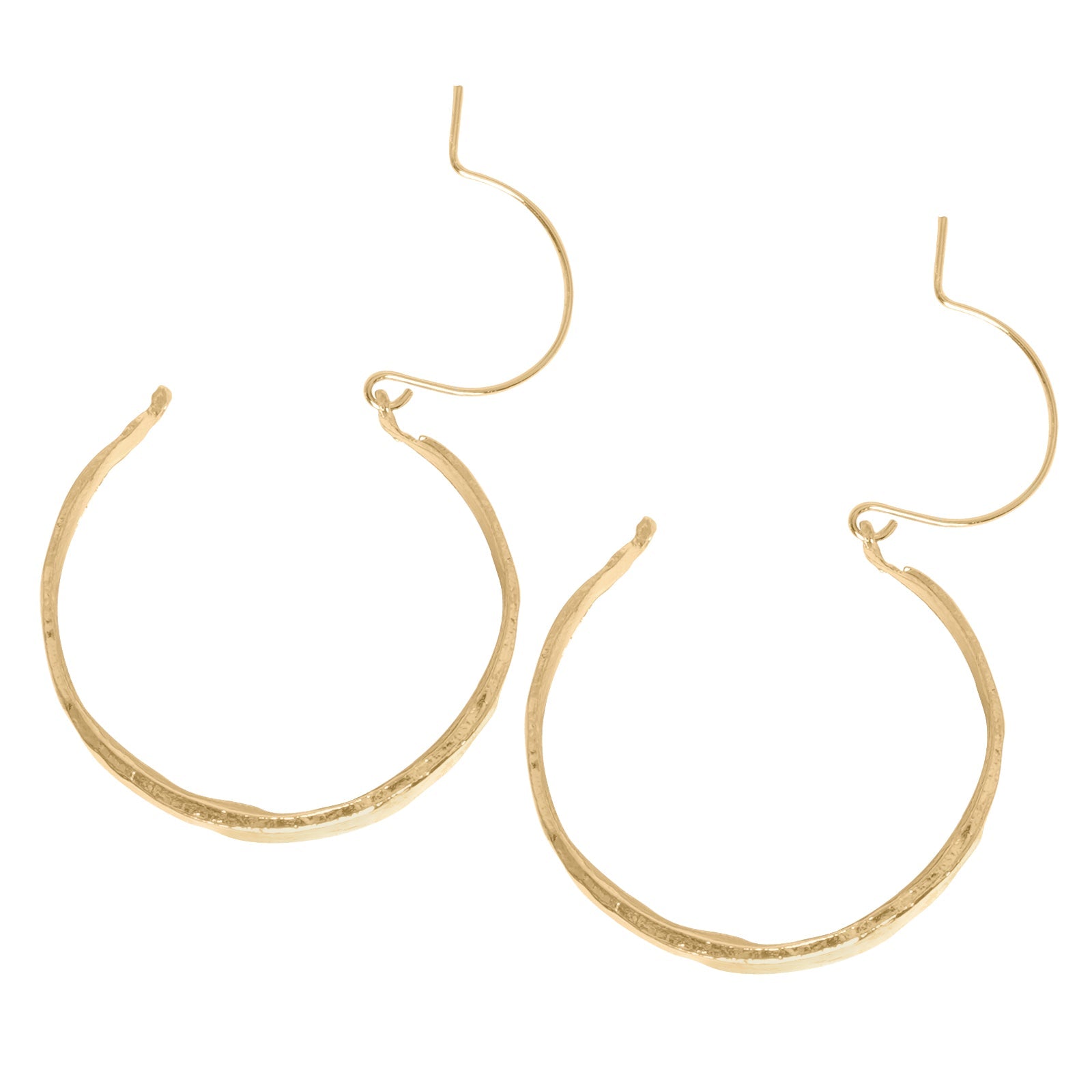 Hammered Gold Bold Hoops