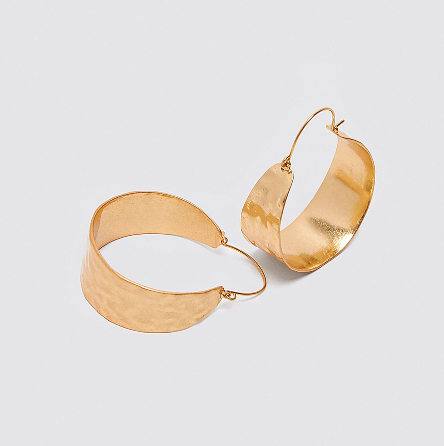 Hammered Gold Bold Hoops
