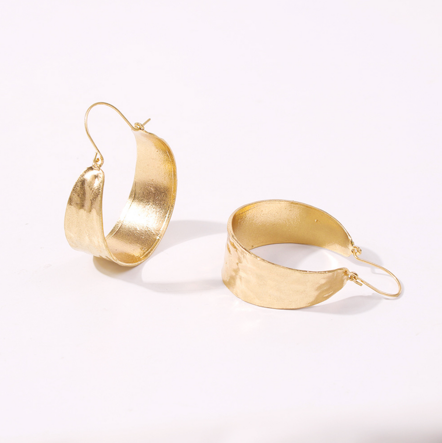 Hammered Gold Bold Hoops