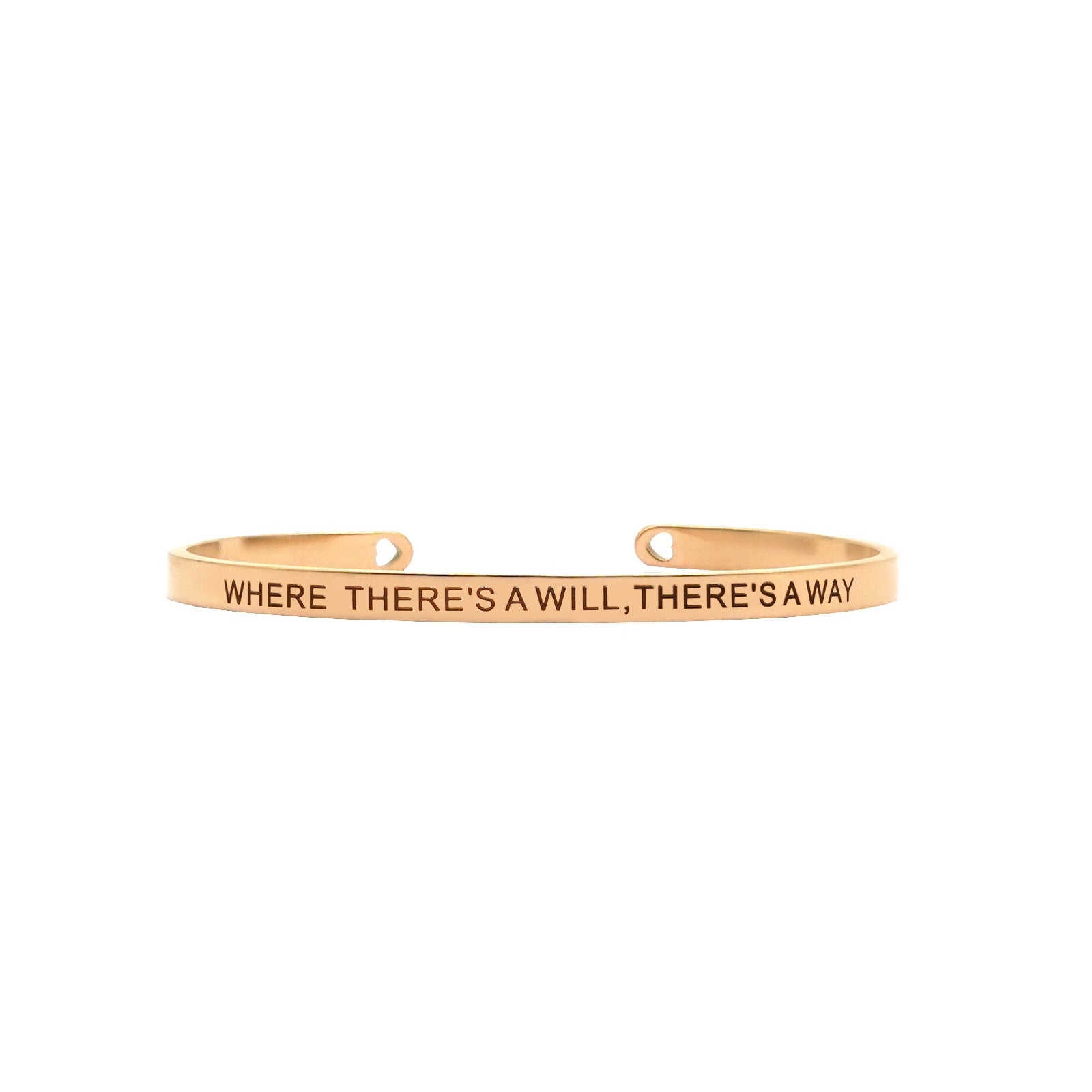 Where There's A Will, There's A Way Rose Gold Cuff Mantra Band