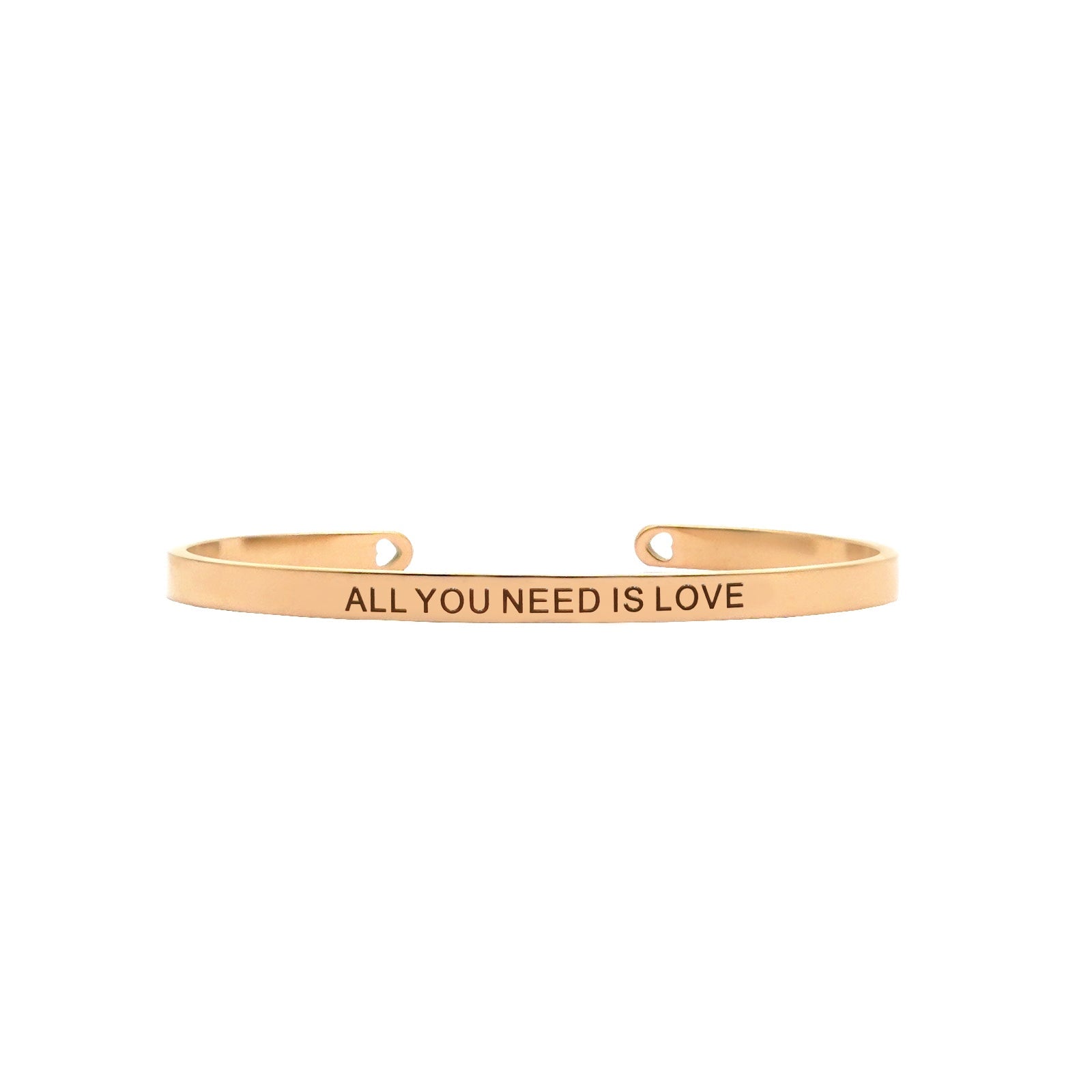 All You Need Is Love Rose Gold Cuff Mantra Band