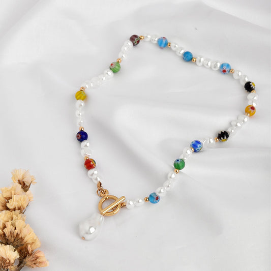 Multicolour Polished Pearl Necklace