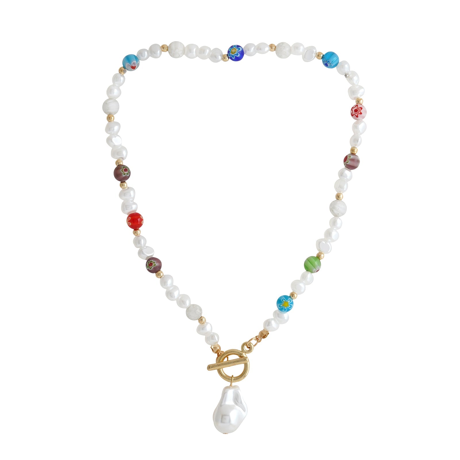 Multicolour Polished Pearl Necklace