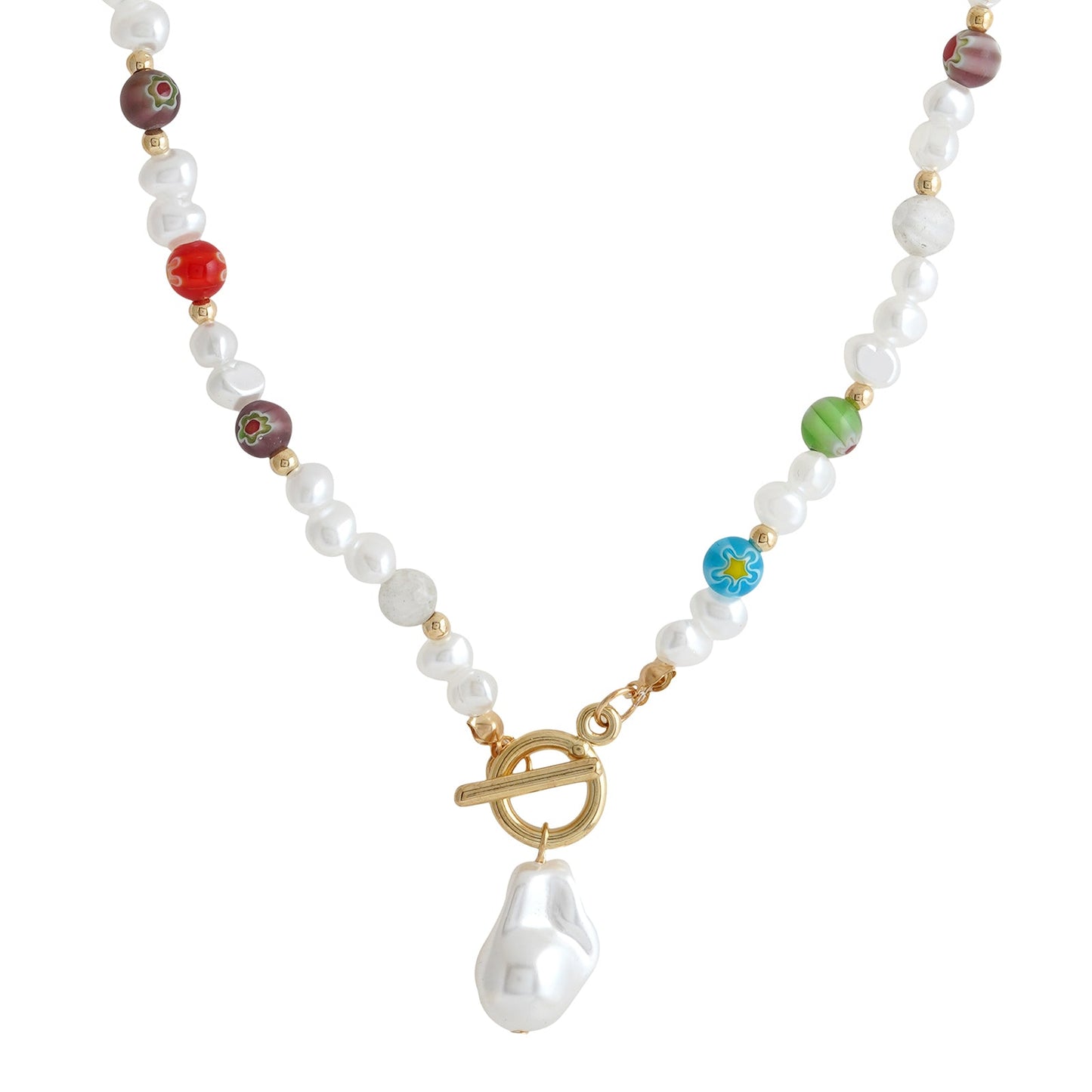 Multicolour Polished Pearl Necklace