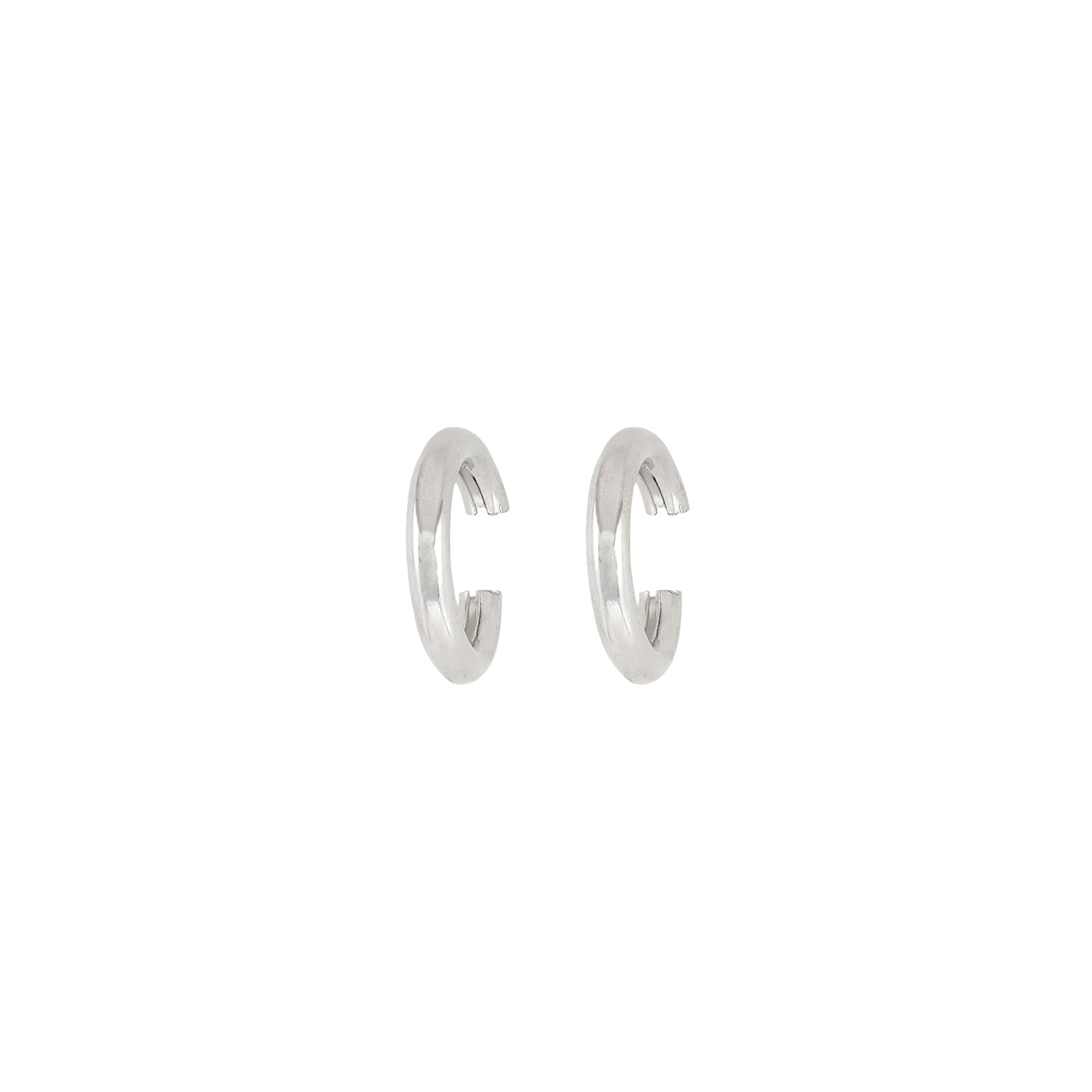 Polly Polished Silver Hoops
