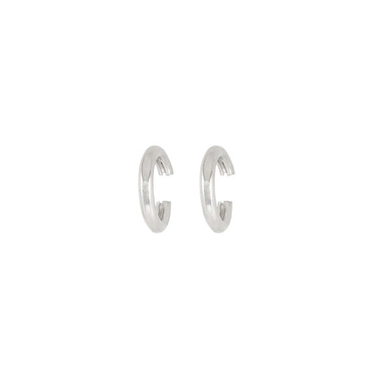 Polly Polished Silver Hoops