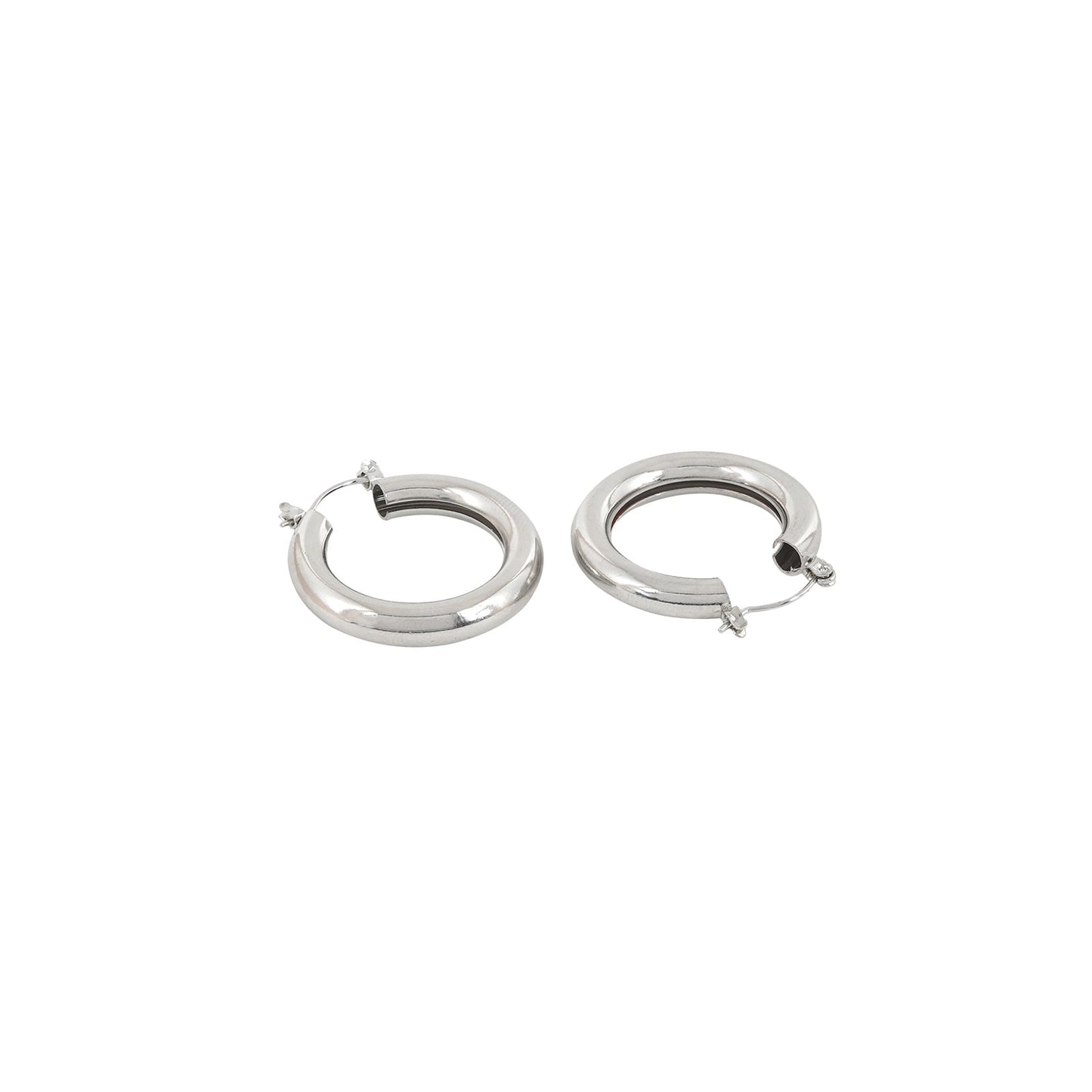Polly Polished Silver Hoops