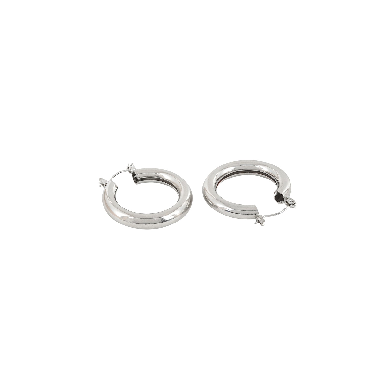 Polly Polished Silver Hoops