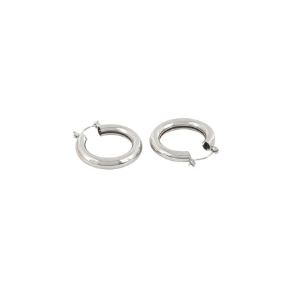 Polly Polished Silver Hoops
