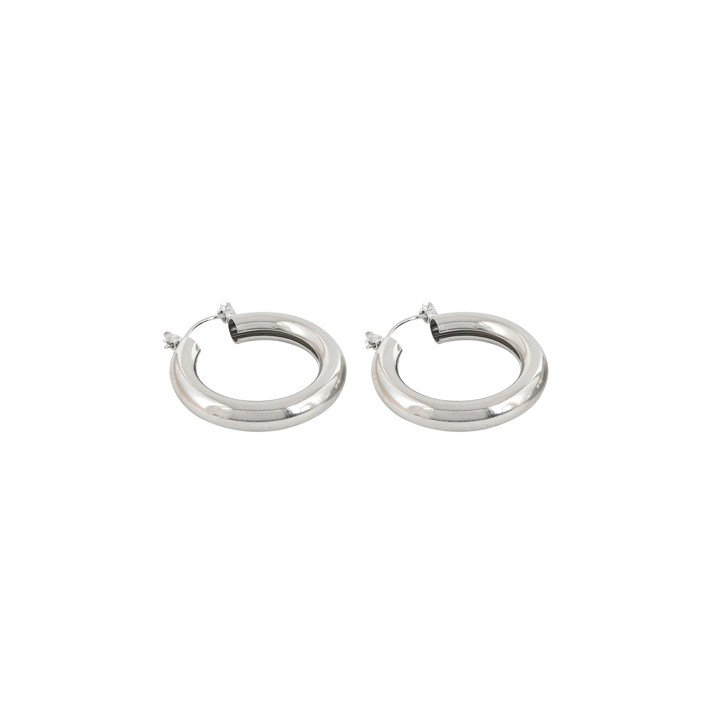 Polly Polished Silver Hoops