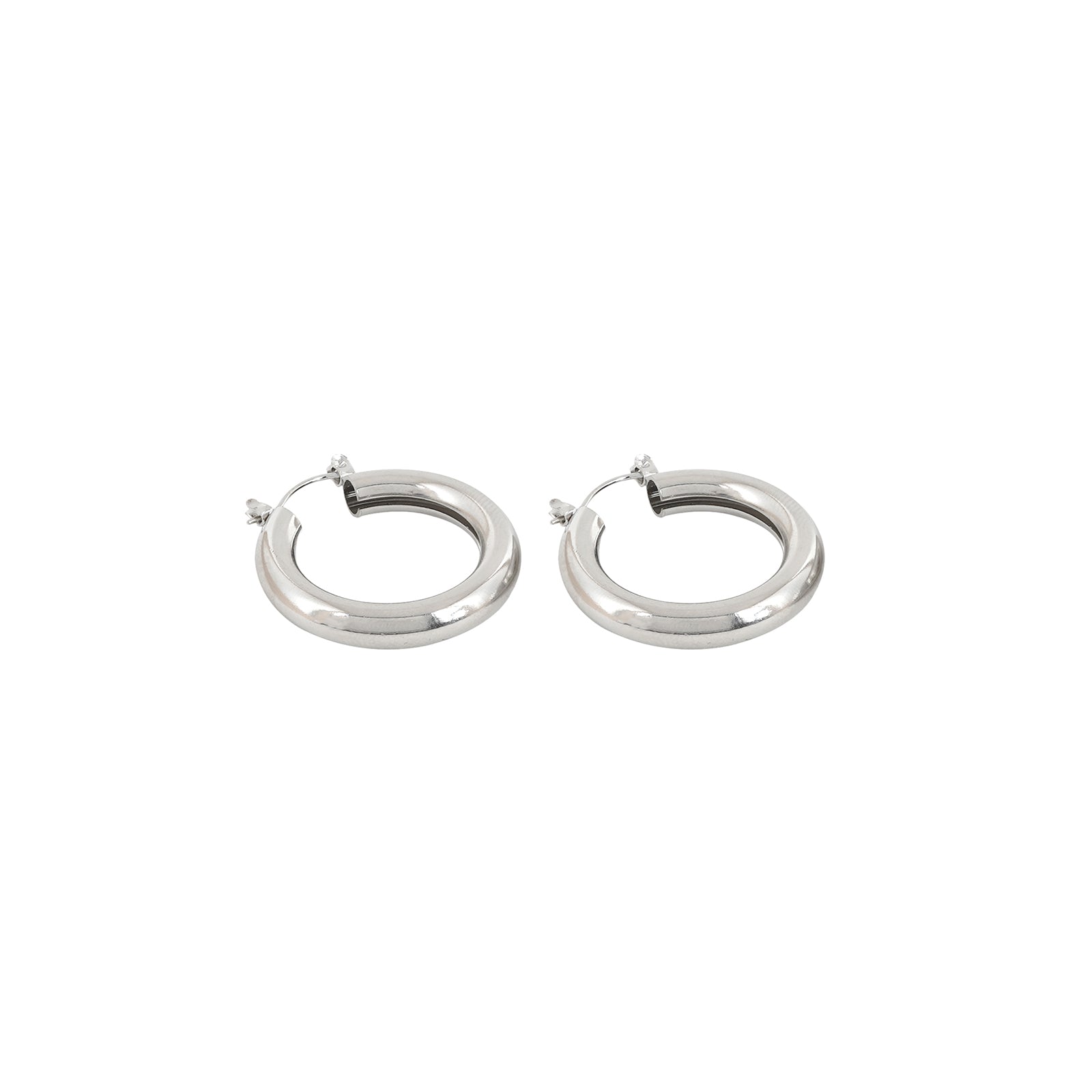 Polly Polished Silver Hoops