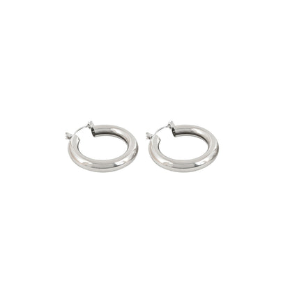 Polly Polished Silver Hoops