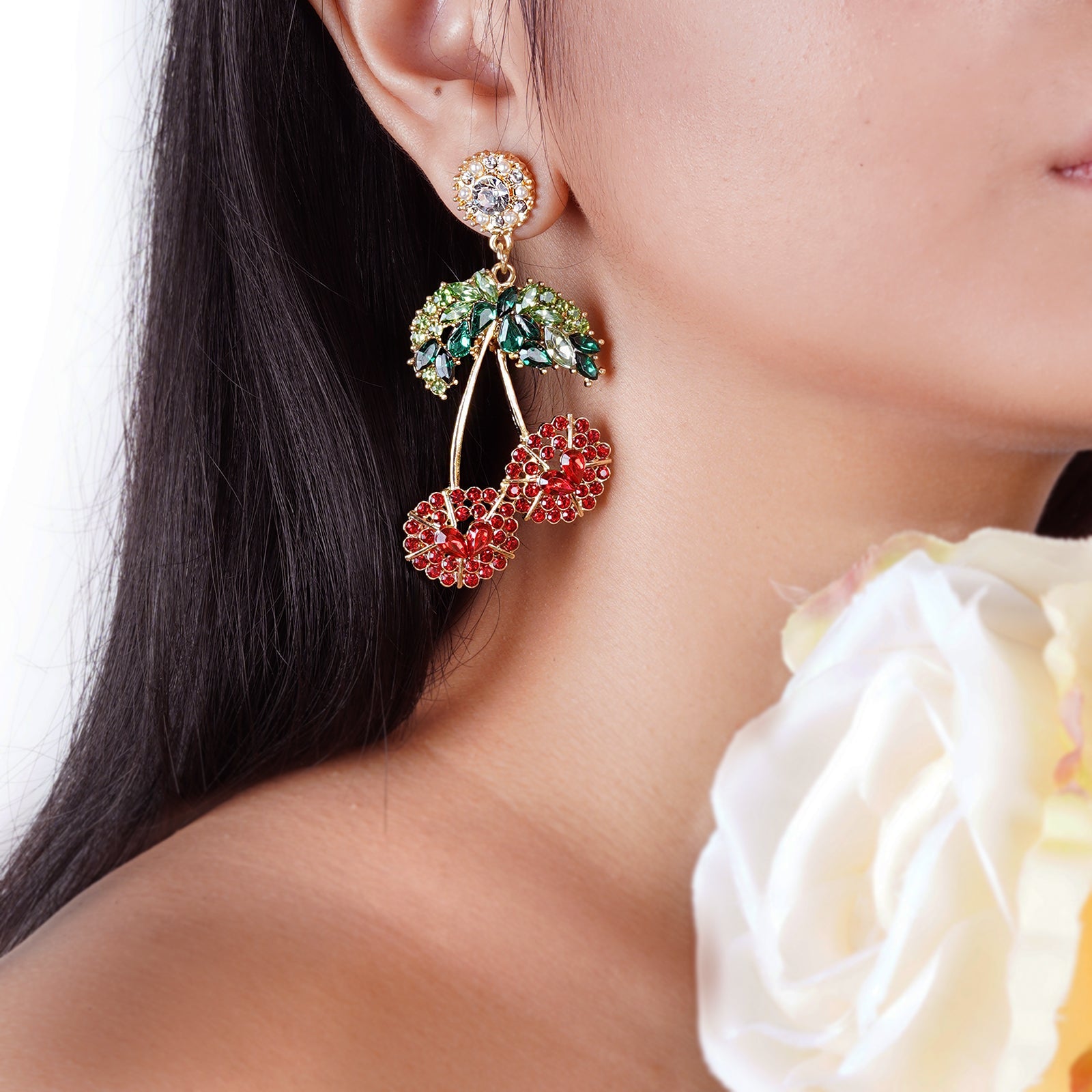 Cherry On Top Red And Green Earring