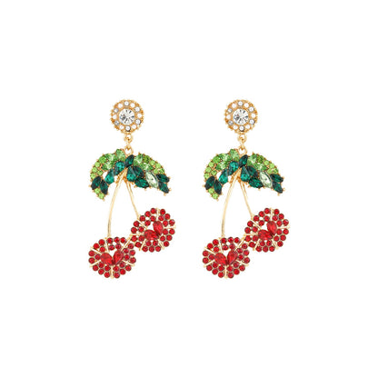 Cherry On Top Red And Green Earring
