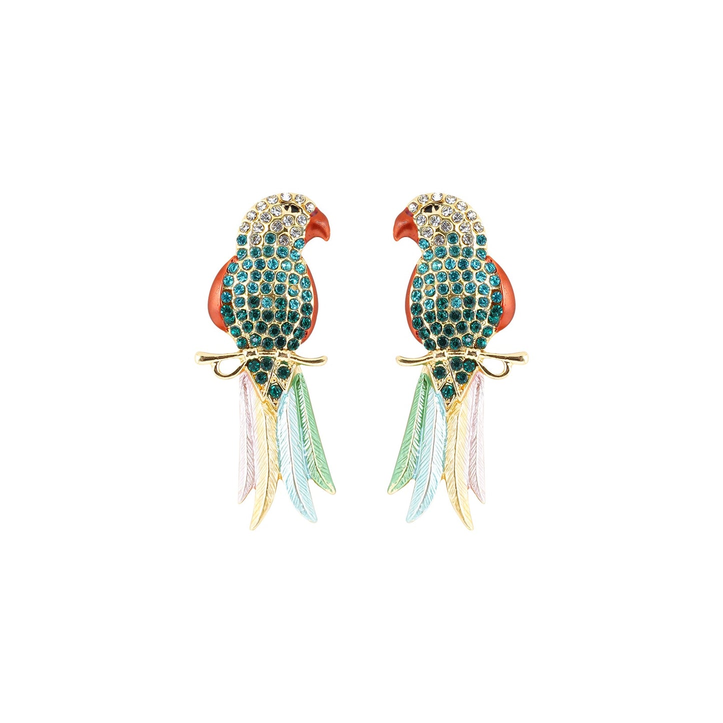 Peeki The Parrot Green Earring