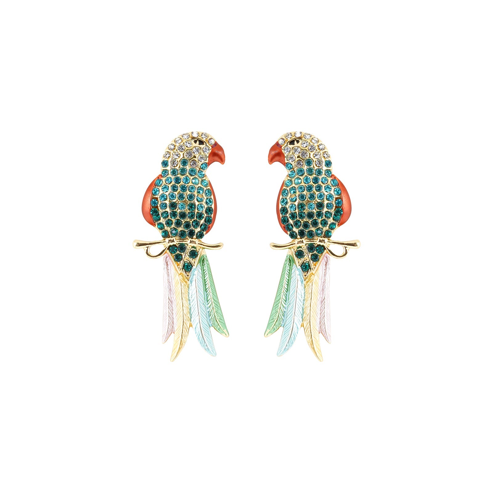 Peeki The Parrot Green Earring