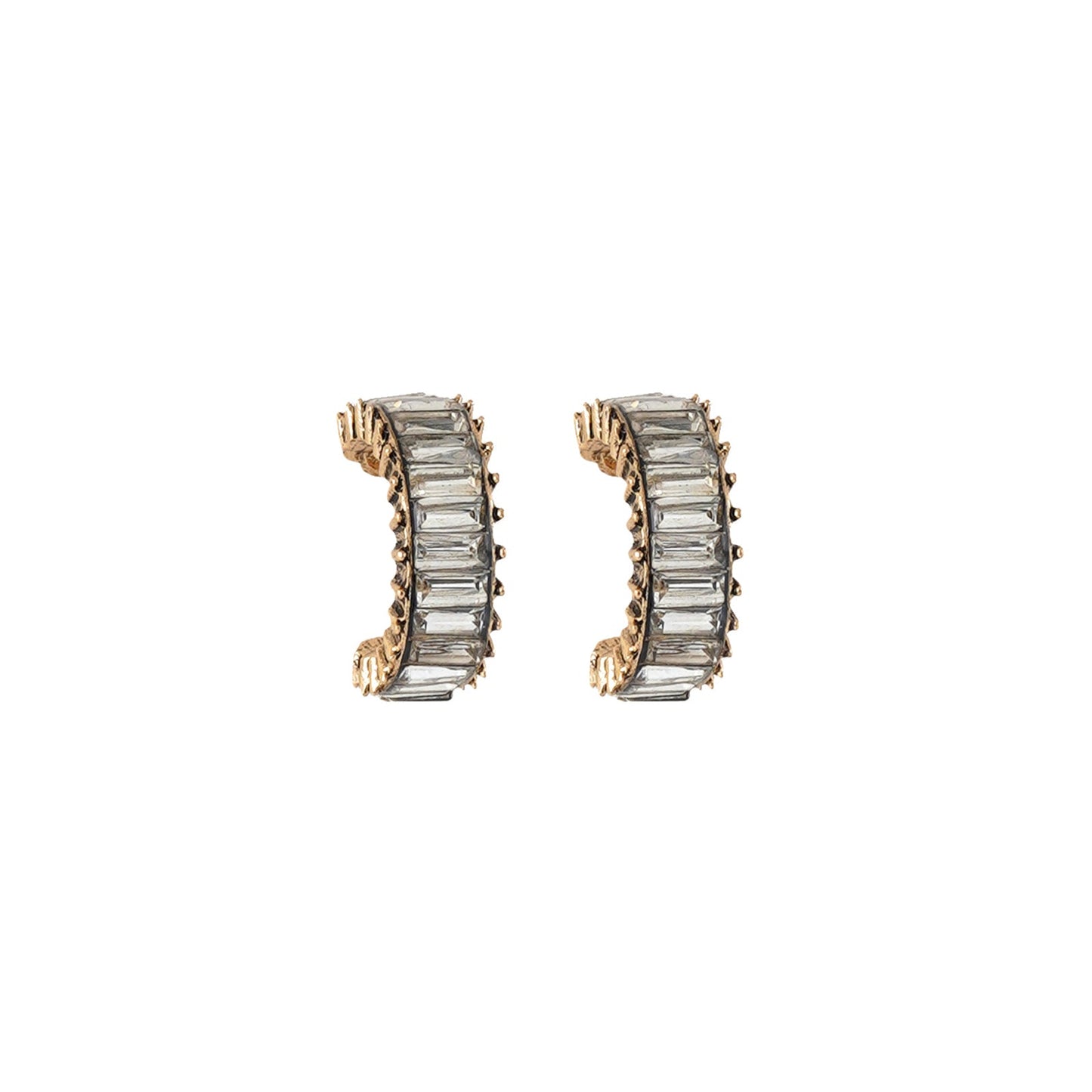 Ula Hoop White Stone Earrings