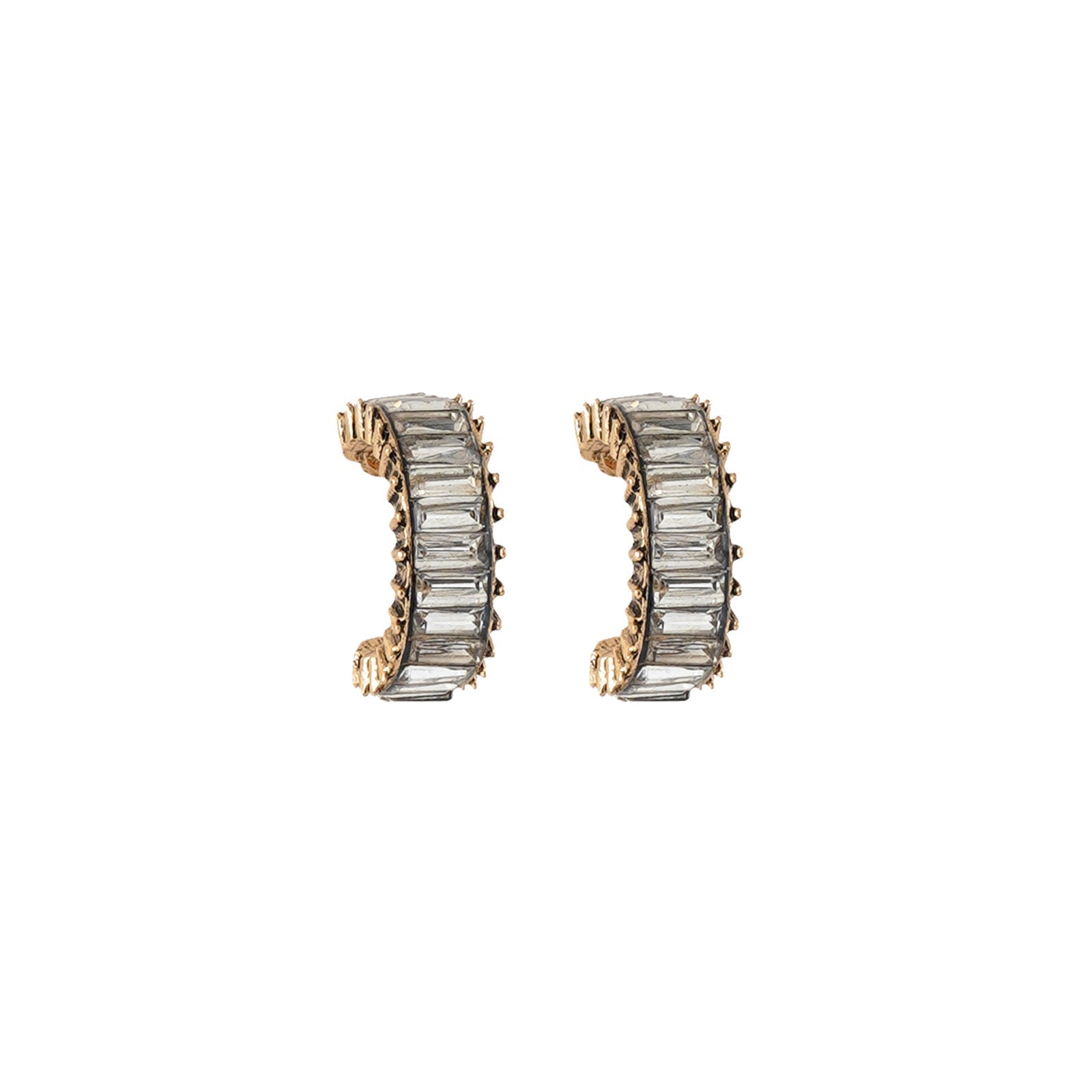 Ula Hoop White Stone Earrings